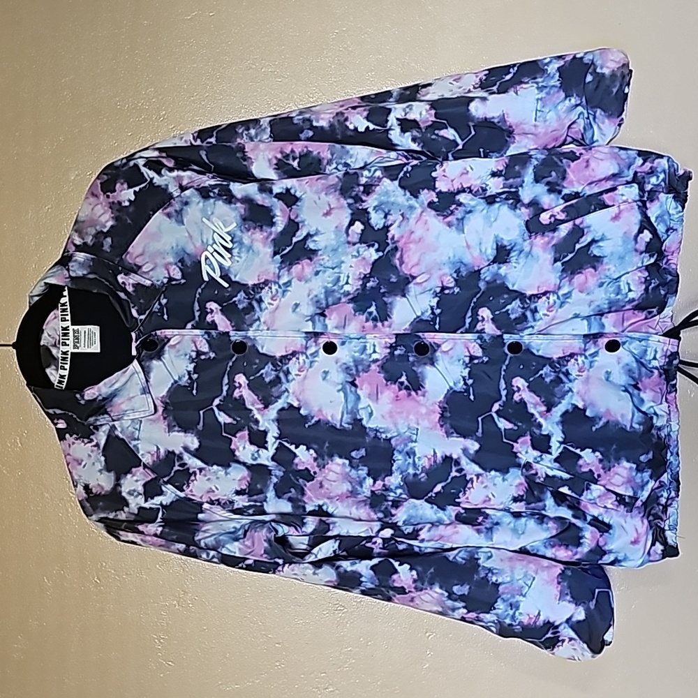 Pink Victoria’s Secret oversized tye dye jacket size small